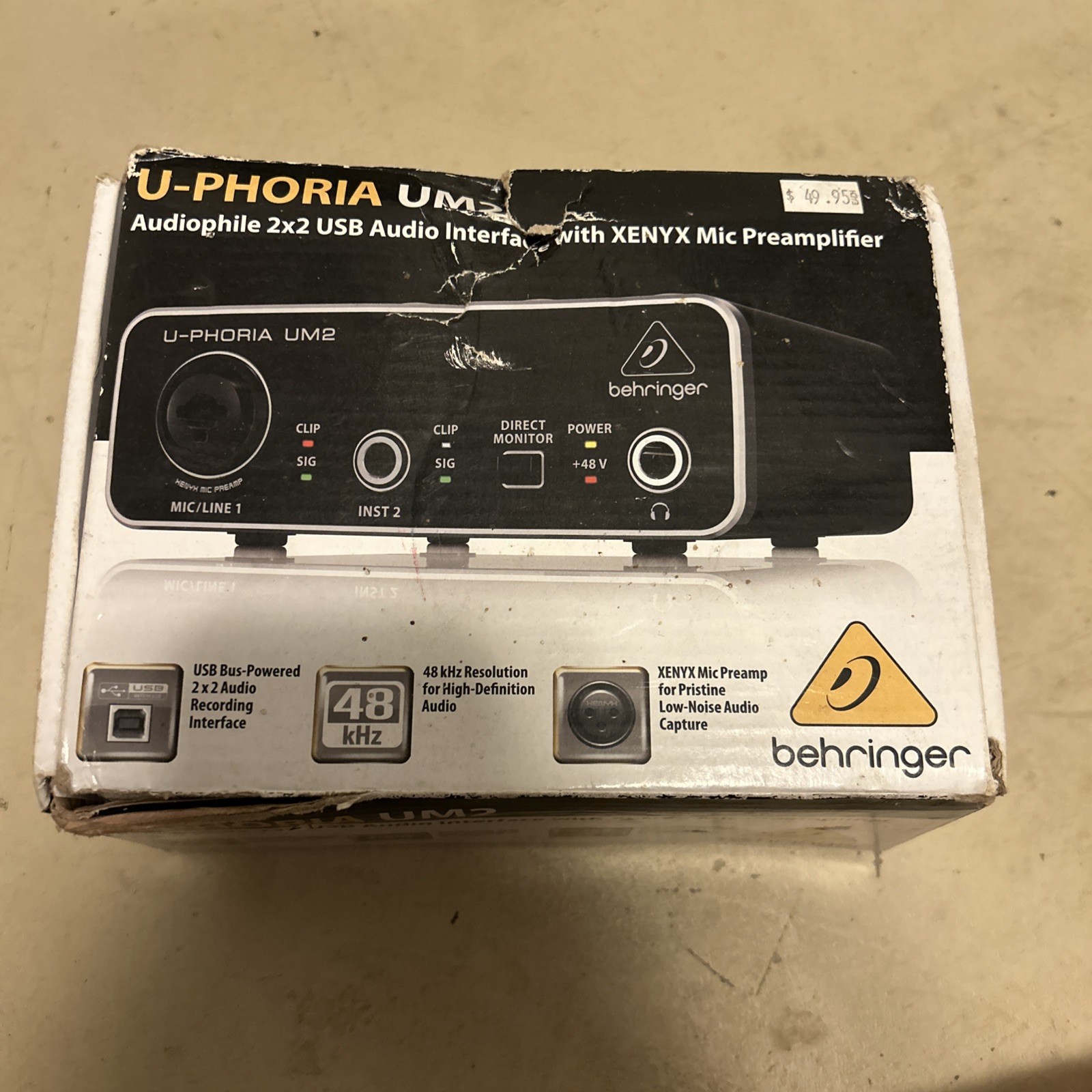 Behringer U-PHORIA UM2 Single Channel Audio Interface - Black