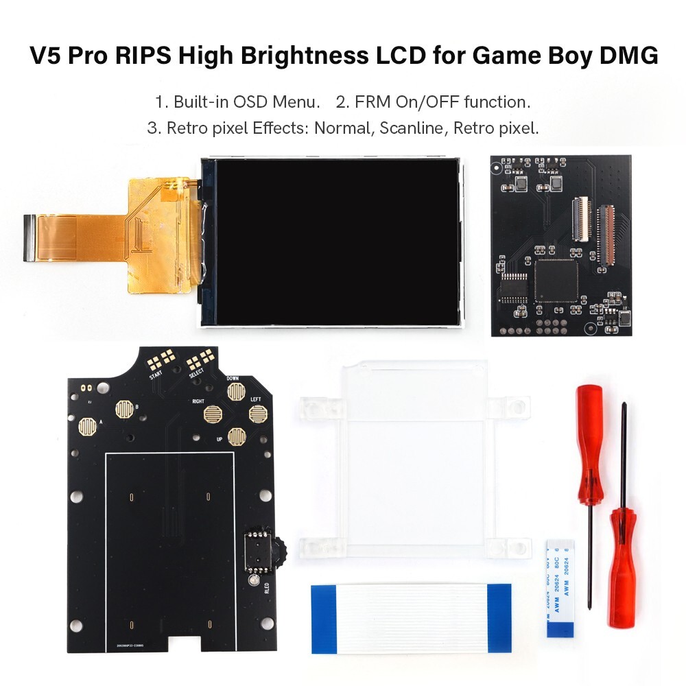 36 Colorful V5 Pro Size IPS Backlight LCD Kits For GameBoy DMG GB DMG Consle