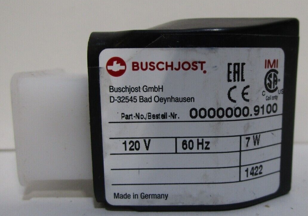 BUSCHJOST 0000000.9100 120V 7W 1422 Coil