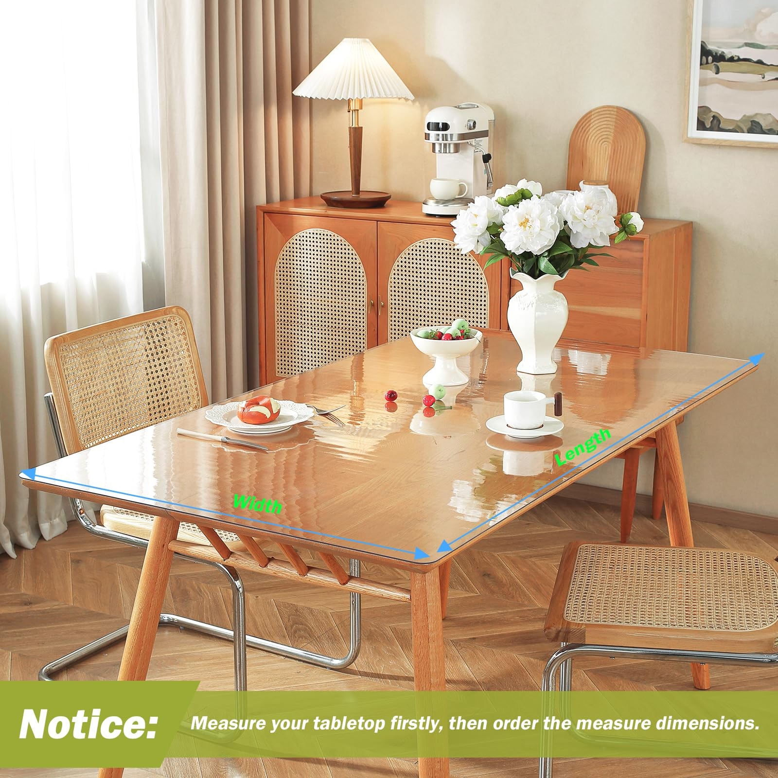 OstepDecor Clear Table Cover Protector 36" x 60" (Rectangular), Crystal