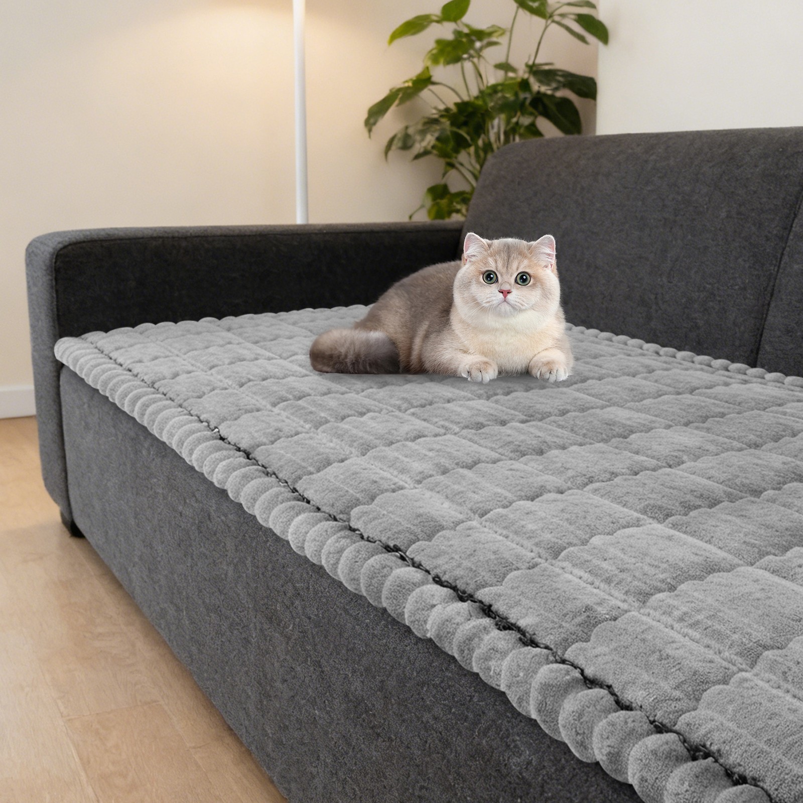 59*27in Pet Friendly Couch Cover, Slip-prevention Sofa Cover, Plush Couch Cover