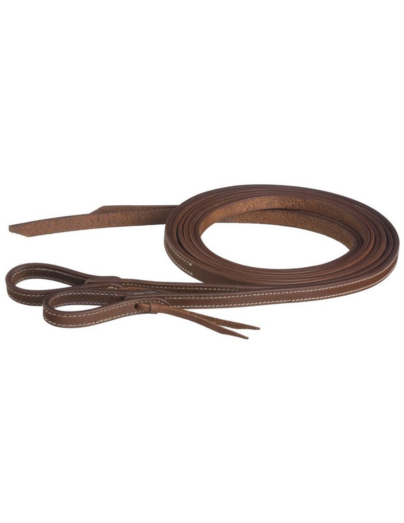 Tough 1 Rein Double Stitch Harness Waterloop 5/8" x 8' Leather 43-1860