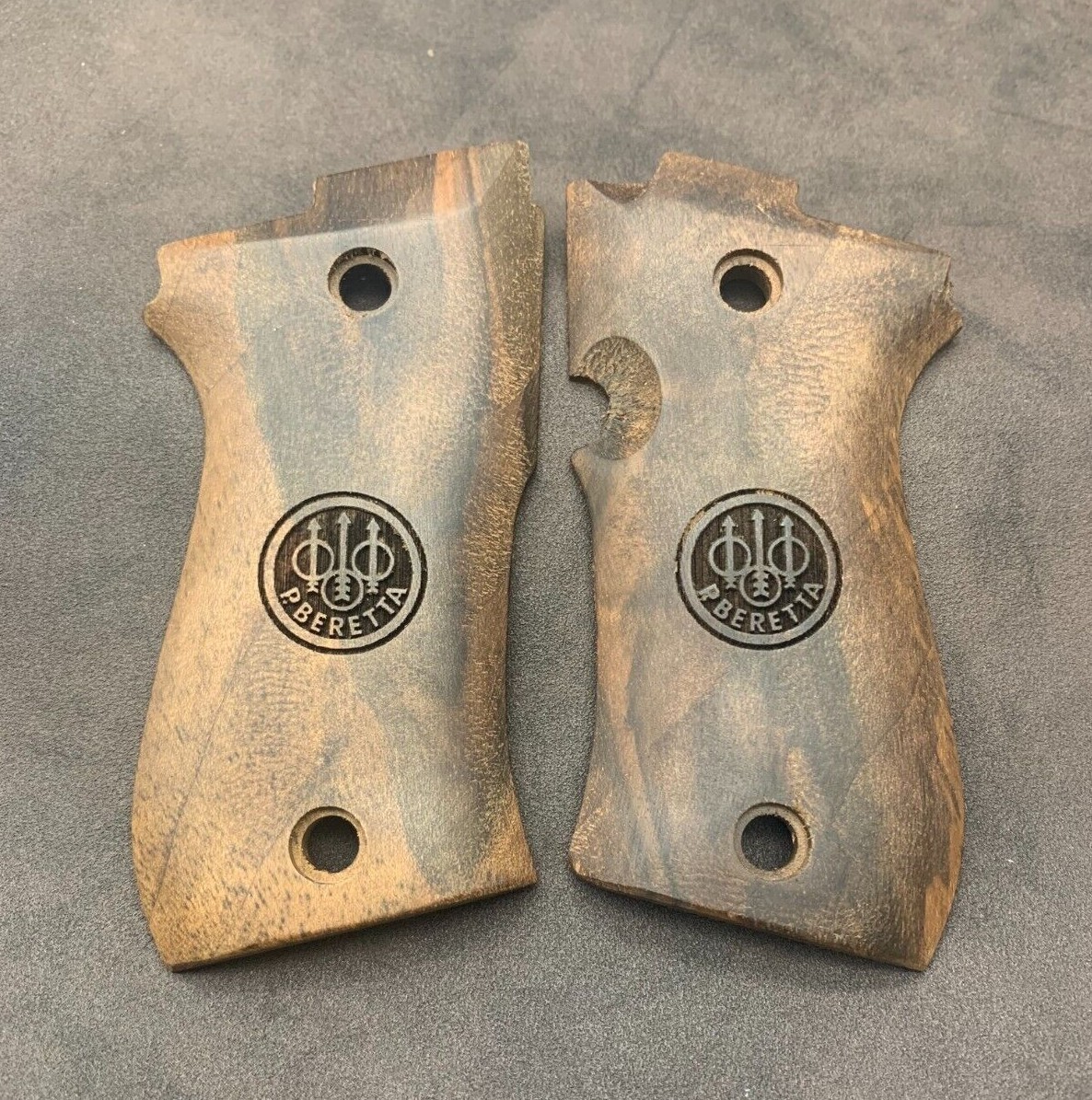 Beretta Cheetah Turkish Walnut Wood Grips. Fits 85F, 85FS, 85BB Models - Dark