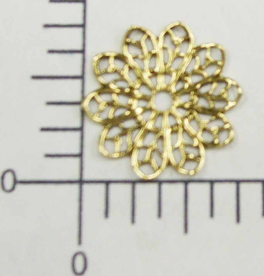 24443         3 Pc Oxidized Brass Victorian Round Filigree Jewelry Finding