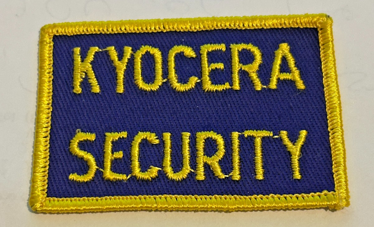 Vintage Kyocera Security San Diego Callifornia Patch Unused