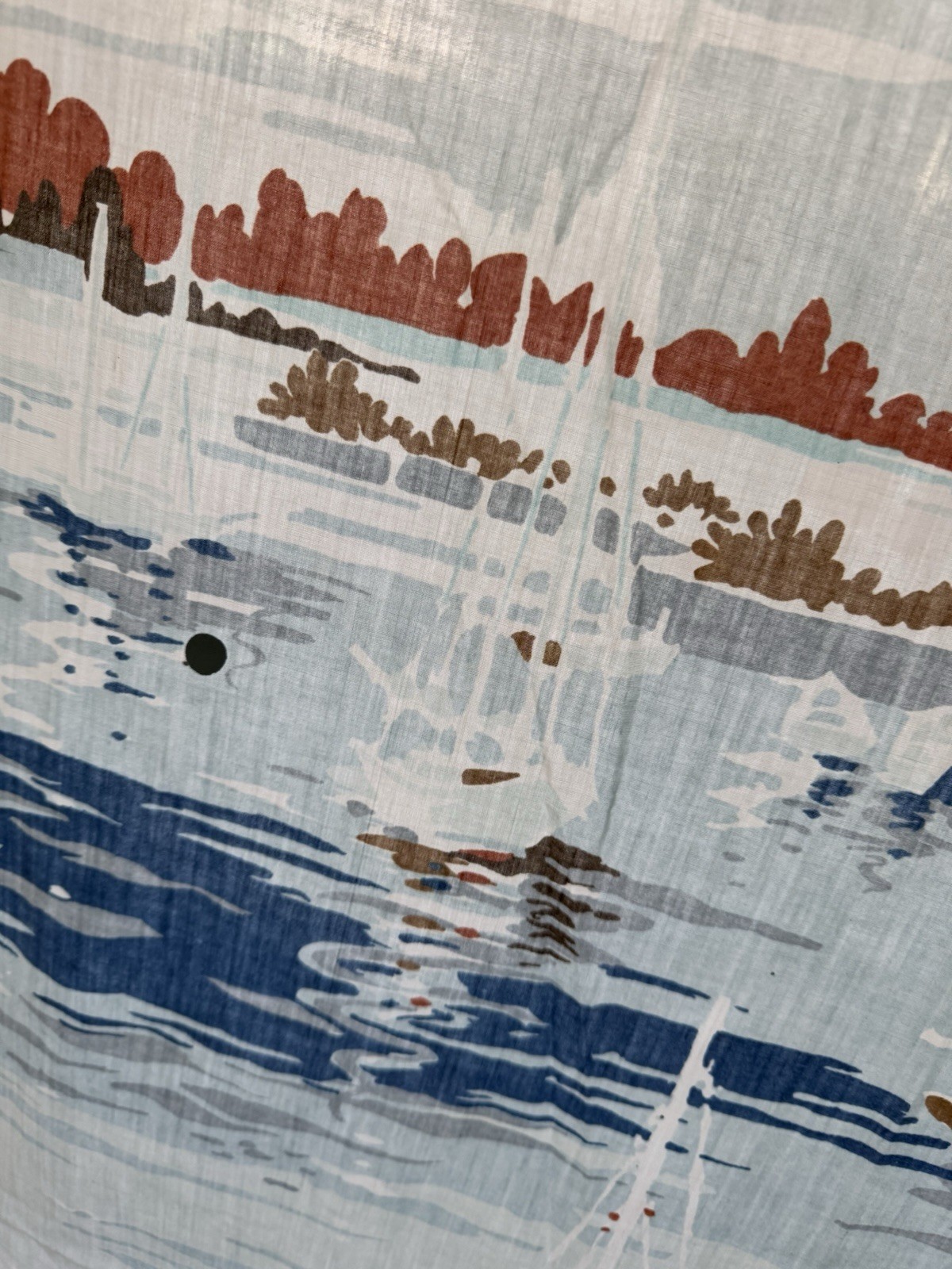 Waterbed Sheet Vintage 1980's King 78 x 88 Sailboat Fitted and top Sewn together