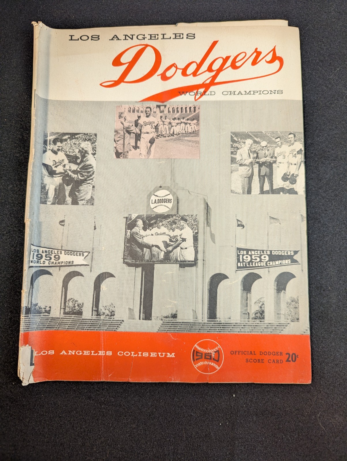 1960 L.A. Dodgers-MLB-Baseball Score Card-MLB Free Shipping