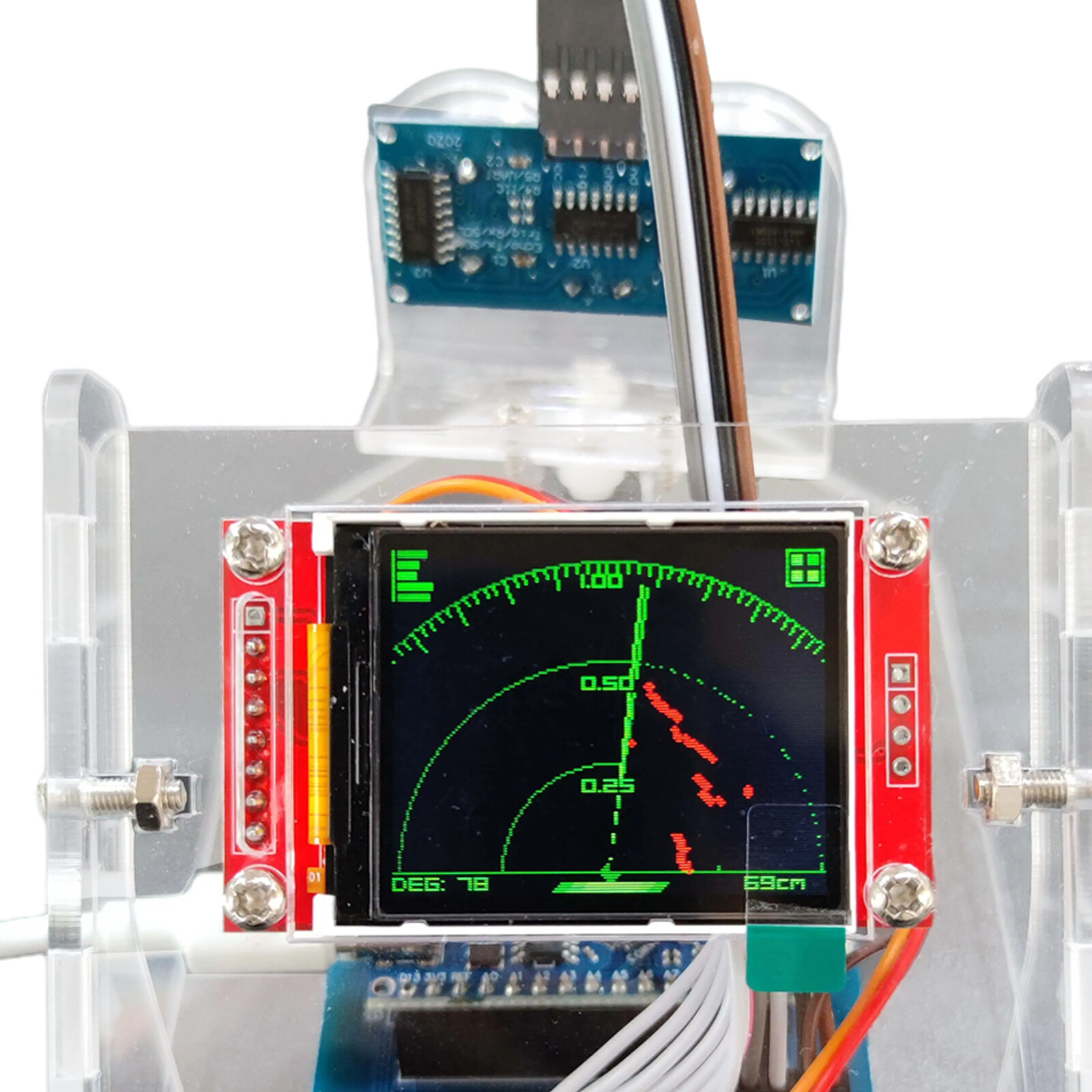Mini Ultrasonic Radar + 1M Motor Range for Arduino Starter Kit Program Education