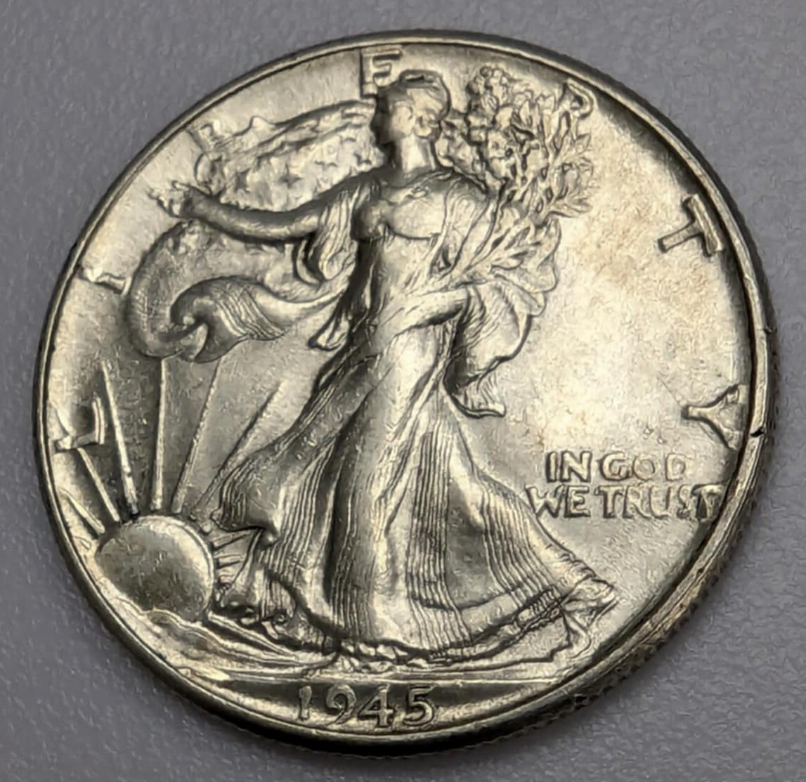 1945 Walking Liberty Half Dollar US Coin