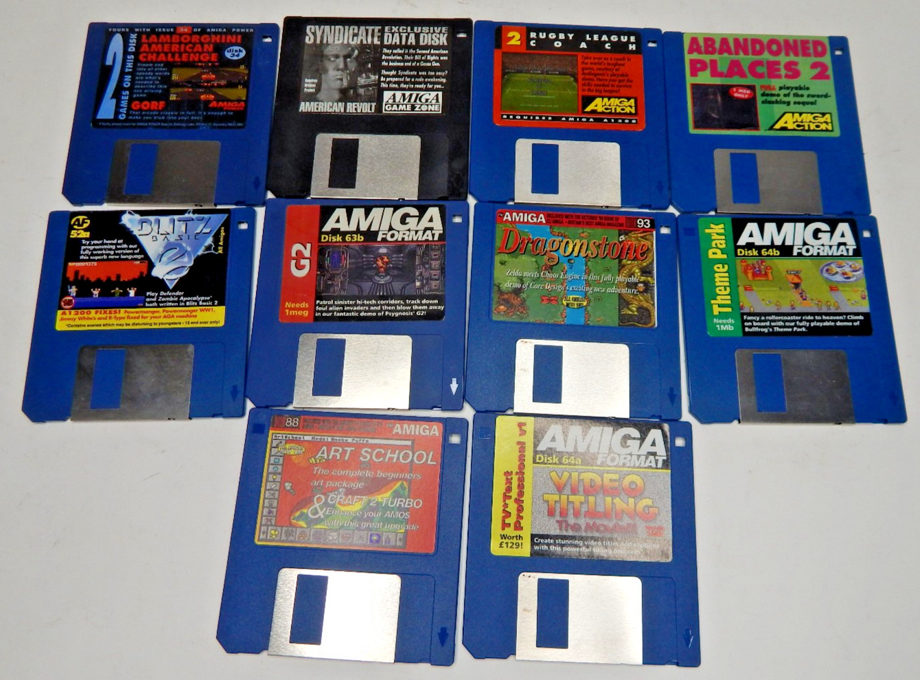 Lot of 10 AMIGA Floppy Disk Games - UNTESTED LOT 3