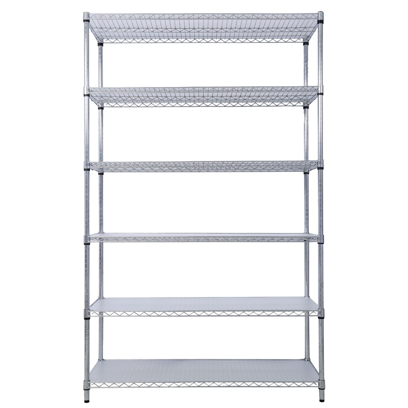 6-Tier 6000lbs Capacity Wire Shelving Unit 84x48x20 with Wheels