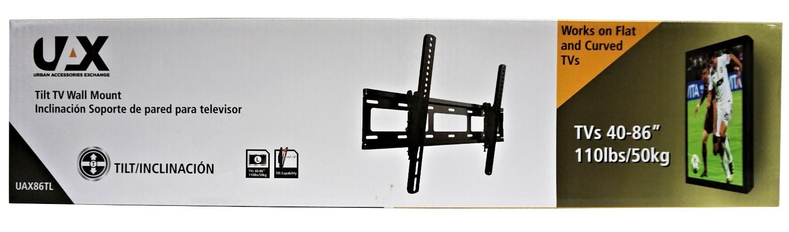 UAX Tilt TV Wall Mount for 40"- 86" TVs