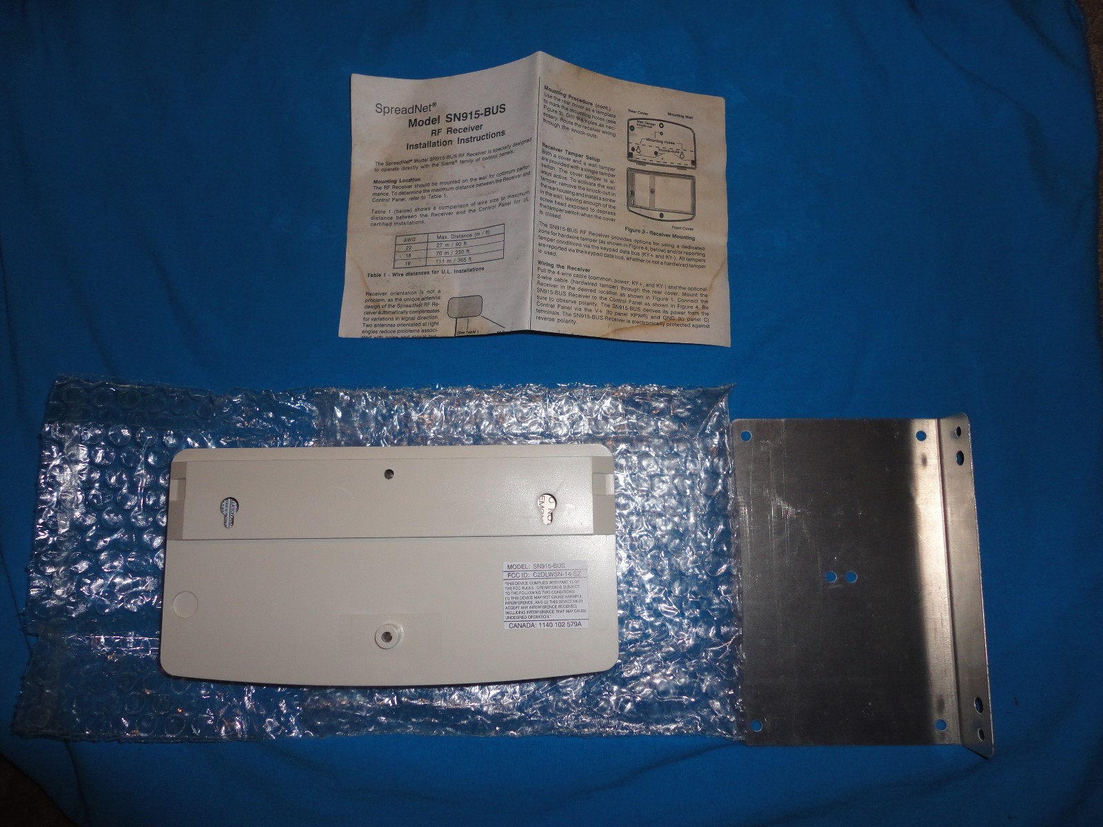 NEW IN STAINED BOX C&K SYSTEMS SPREADNET SN915-BUS RF RECEIVER FOR ALARM SYSTEMS
