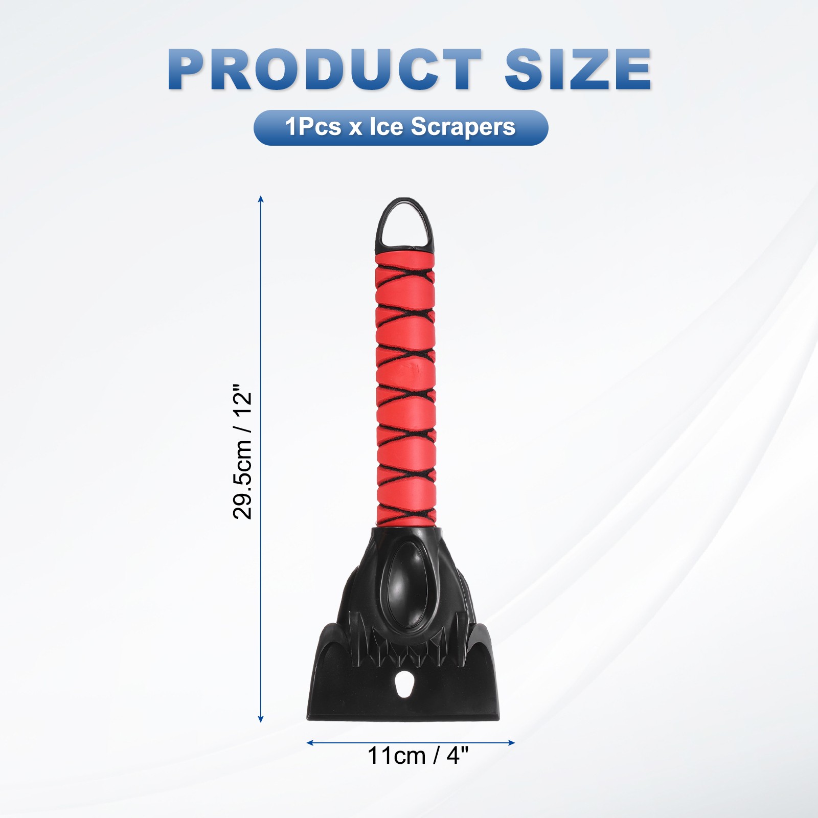 Car ice scraper 30x10 cm, defrost tool, red