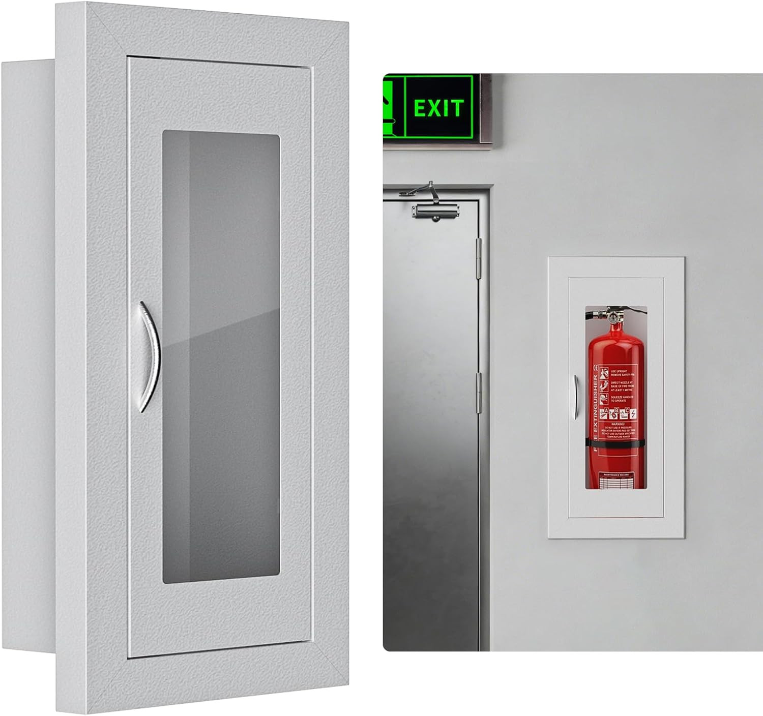 Recessed Fire Extinguisher Cabinet, Steel Fire Extinguishe Box with Acrylic Wind