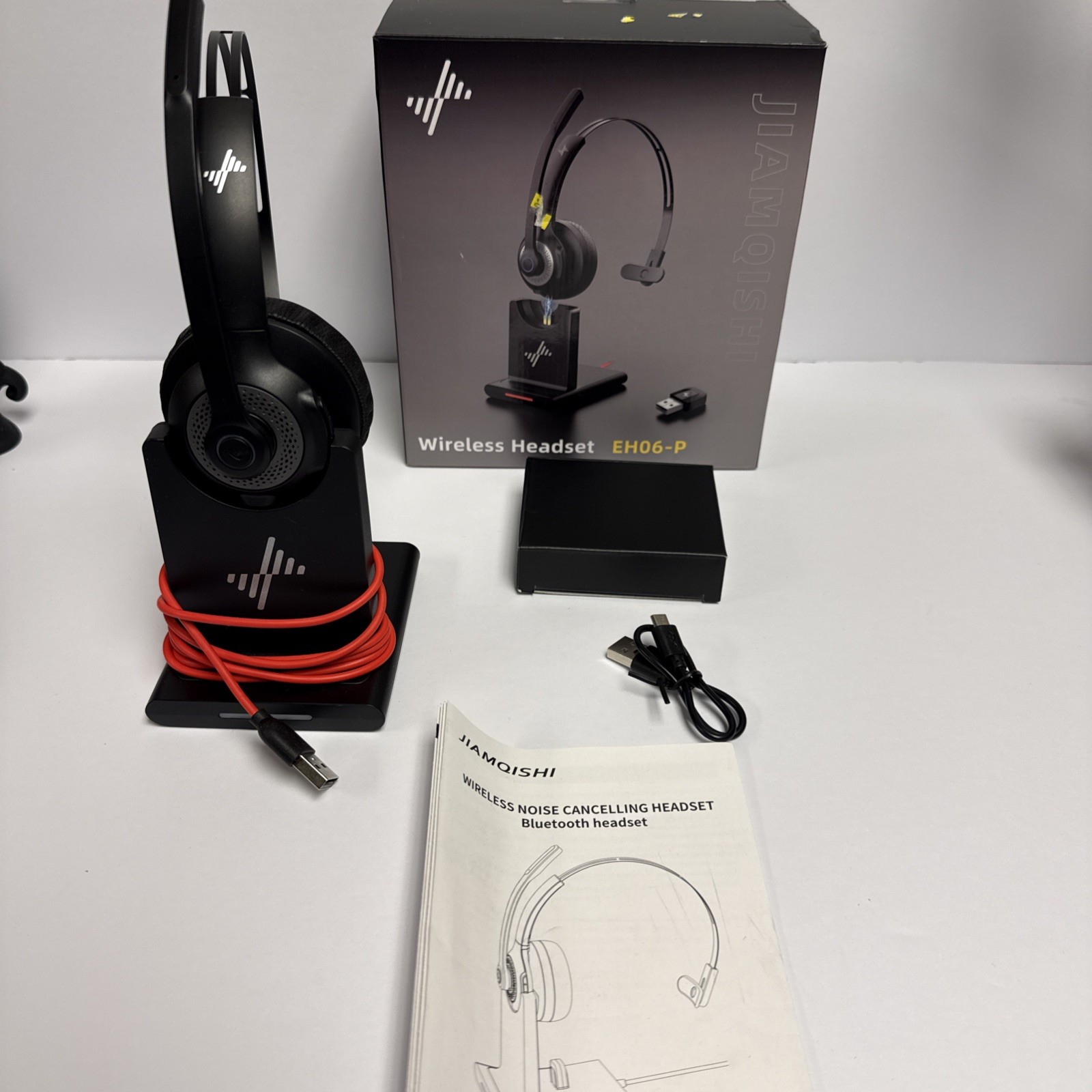 JIAMQISHI Computer USB Headset EH06-P Wireless Headset Noise Canceling Pink