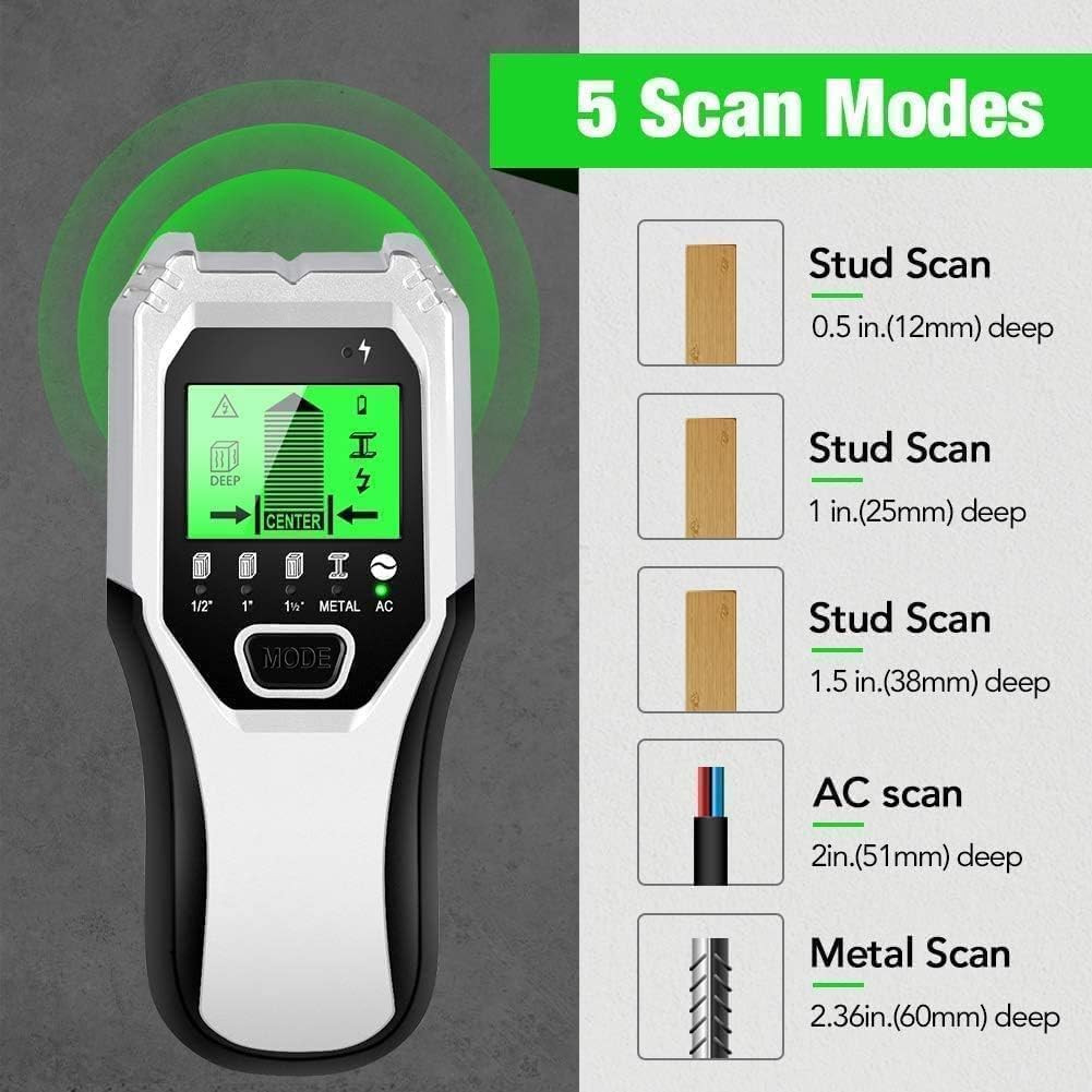 Stud Finder Wall Scanner 5 in 1 Multifunctional Upgraded Smart Wall Scanner, Stu