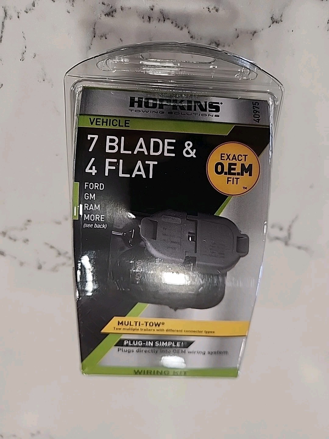 Hopkins 40975 multi-tow trailer plug-in 7 blade and 4 flat