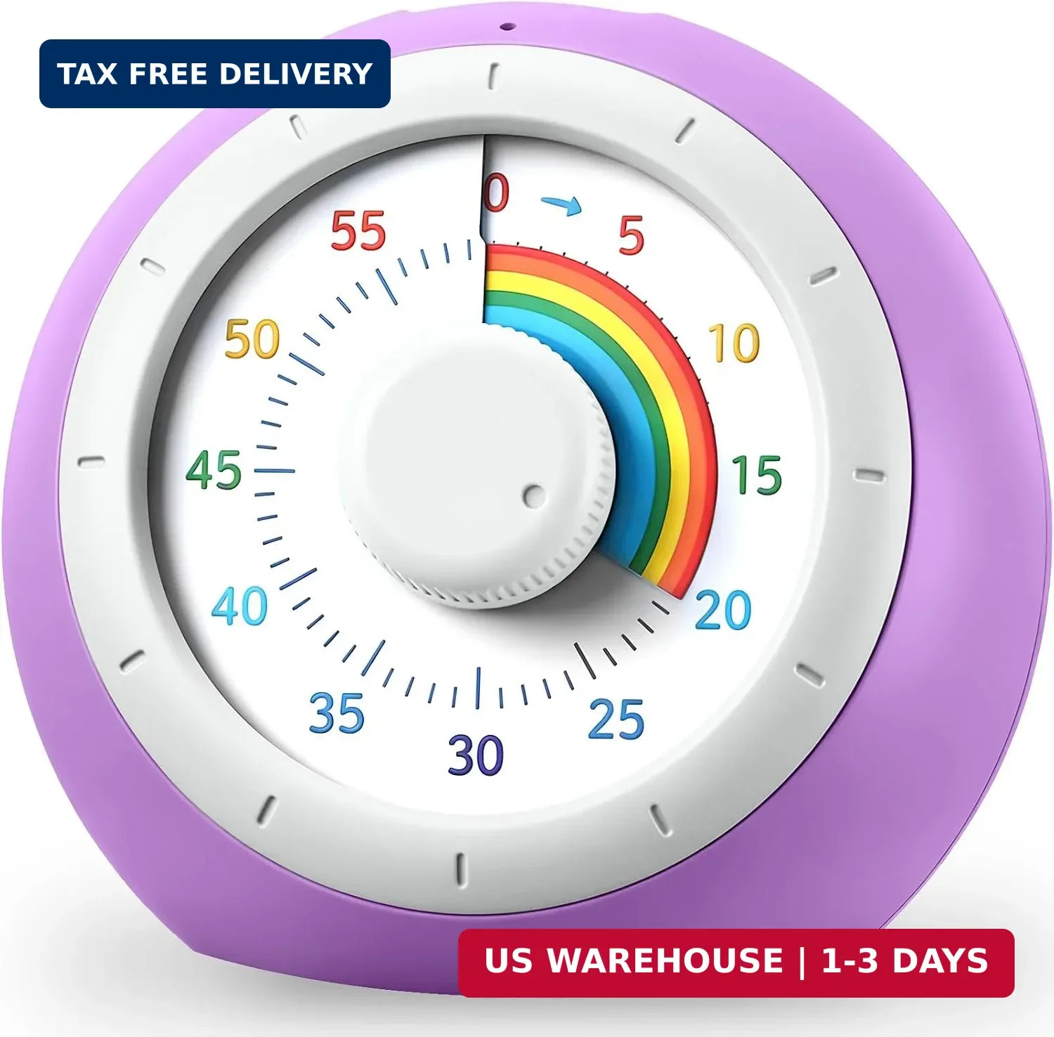 60 Minute Visual Timer for Kids, Rainbow Silent Countdown Clock | Time Managemen
