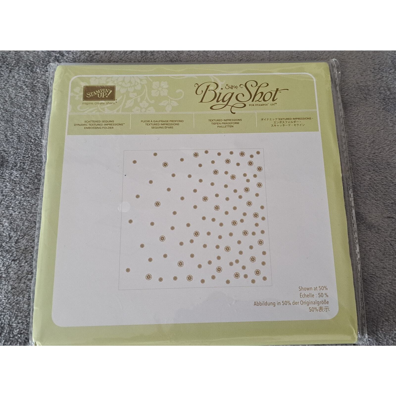 Stampin' Up! RETIRED Used Scattered Sequins Embossing folder Paper Crafts Cards