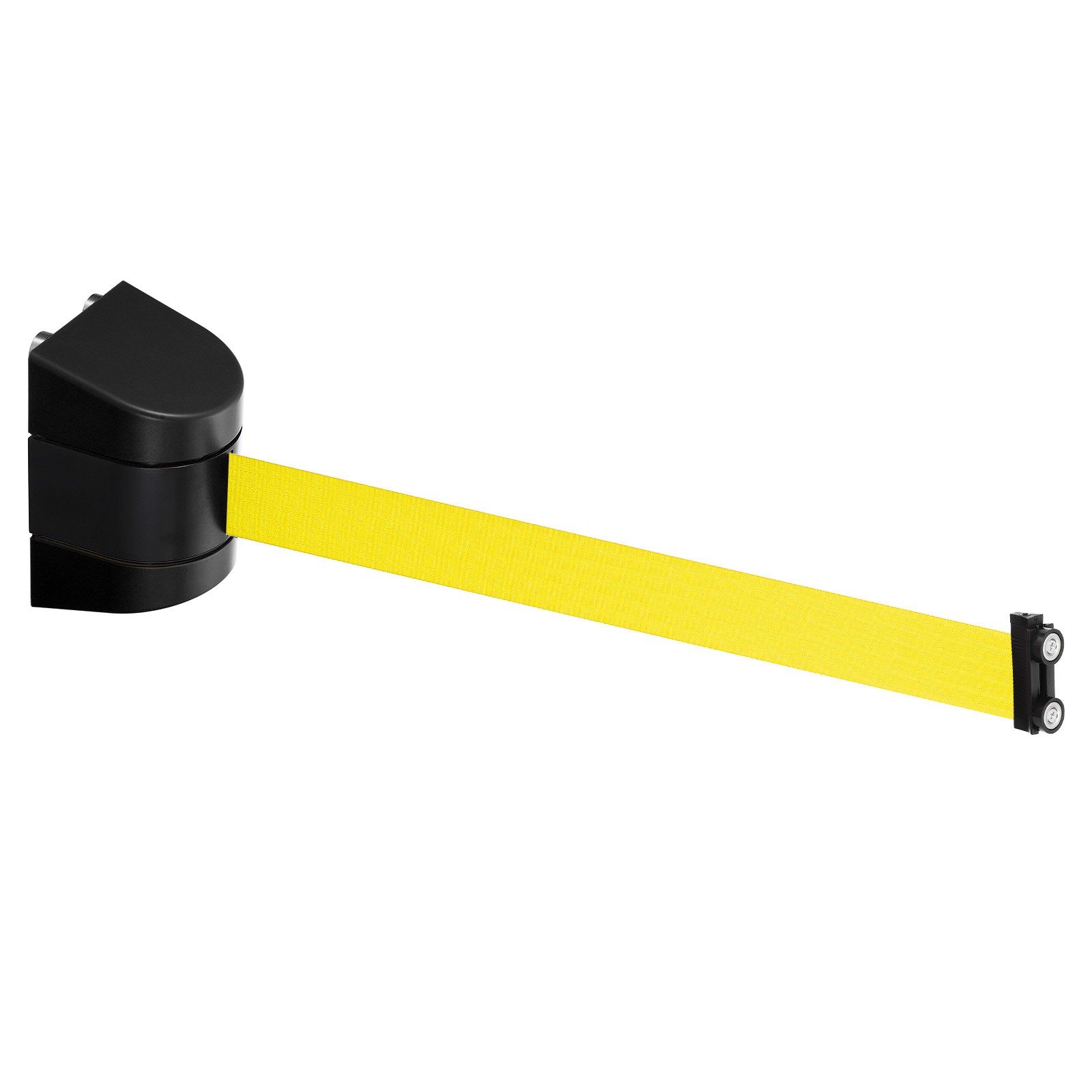 16.4Ft Magnetic Retractable Belt Barrier, Yellow Belt, Black Case