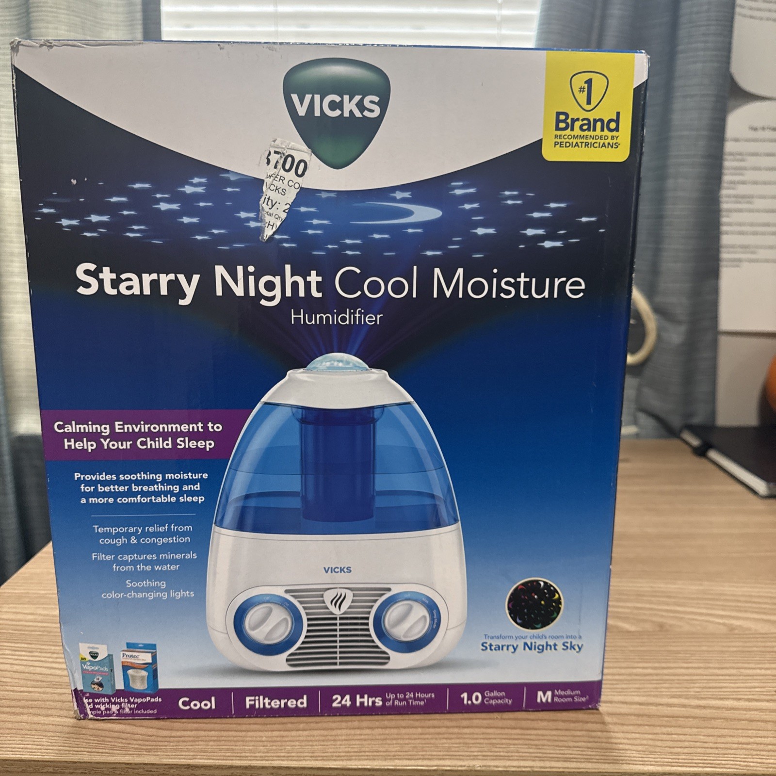 VICKS STARRY NIGHT COOL MOISTURE HUMIDIFIER 1.0 GALLON CAPACITY - NEW IN BOX