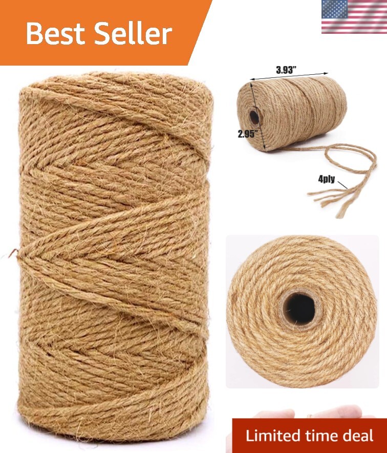Natural Brown 2.5mm Jute Twine - Durable Rope for Gardening, Crafts, and Decor