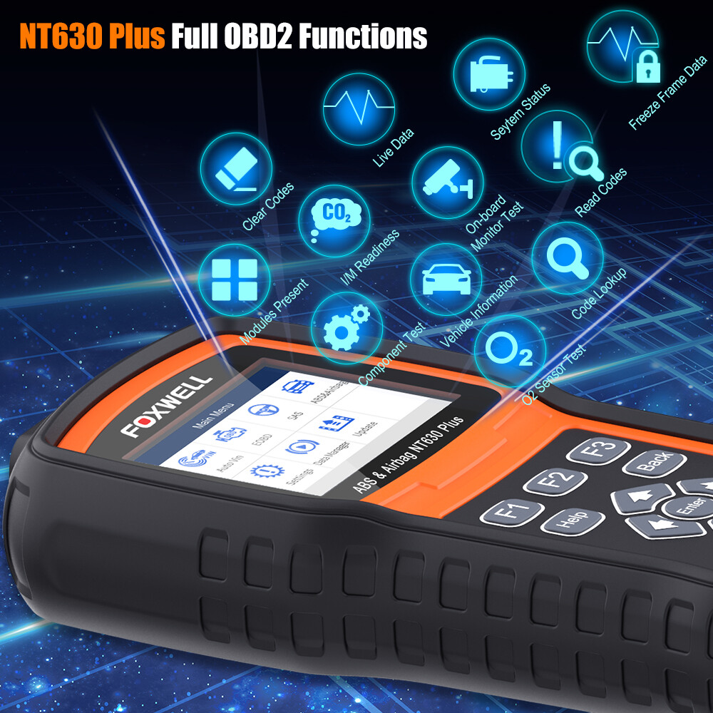 Foxwell NT630 Plus SAS SRS ABS Bleeding Code Reader OBD2 Scanner Car Diagnostic