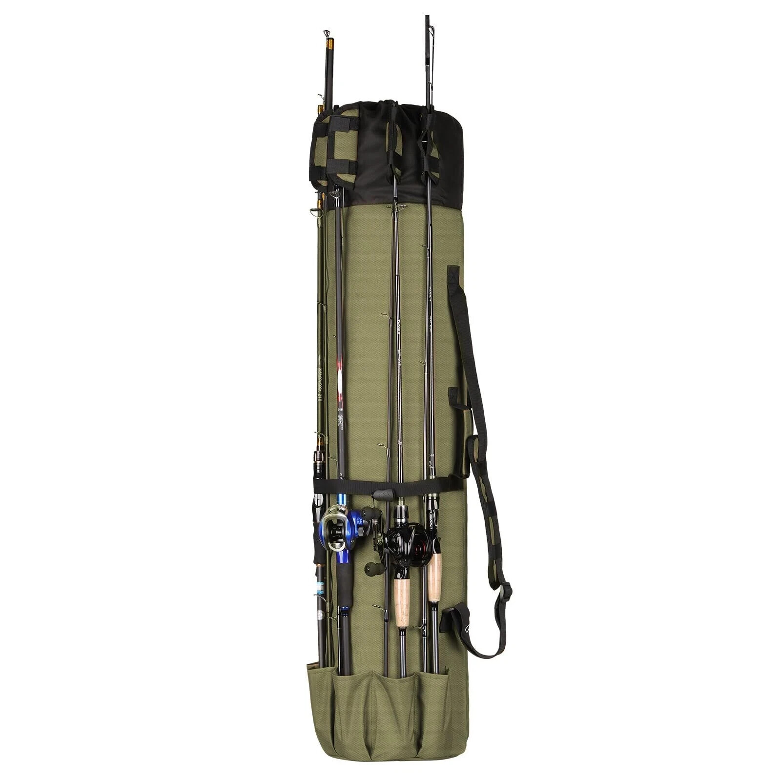 Fishing Rod Reel Case Bag Organizer Travel Carry Case Carrier Holder Pole Too...