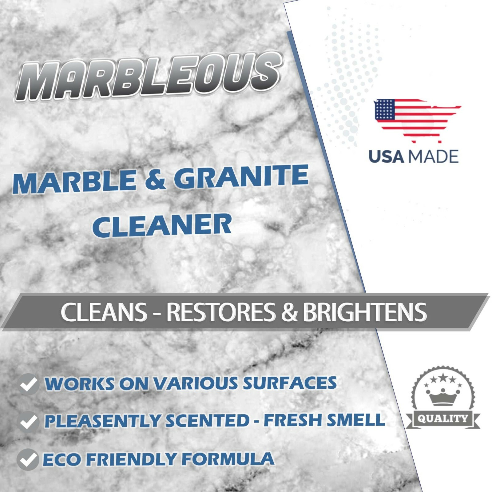 Marbleous Marble Cleaner & Other Stone Surfaces Brightener & Restorer 32oz spray