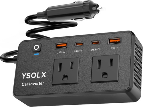 300W Car Power Inverter - Dual DC 12V to 110V AC Car Outlet Adapter to Wall Plug