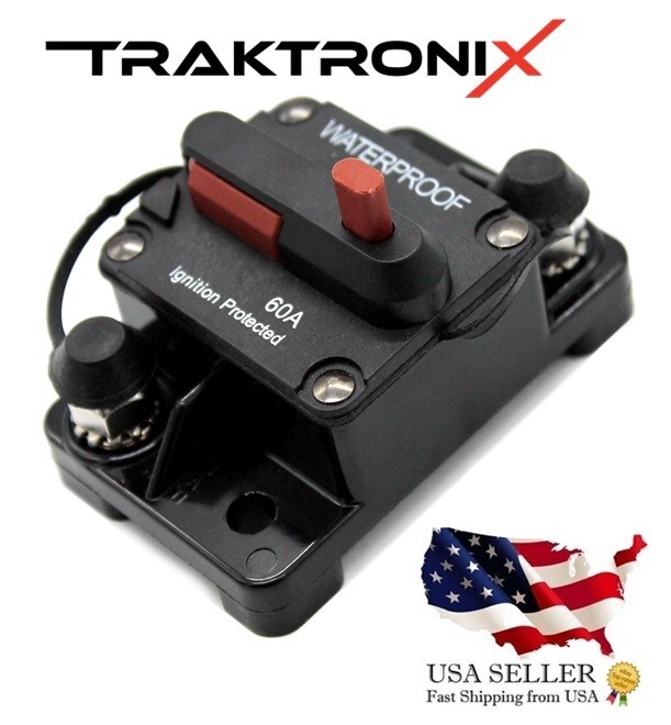 60 Amp Waterproof Circuit Breaker Auto Marine Golf Cart MinnKota MKR-19