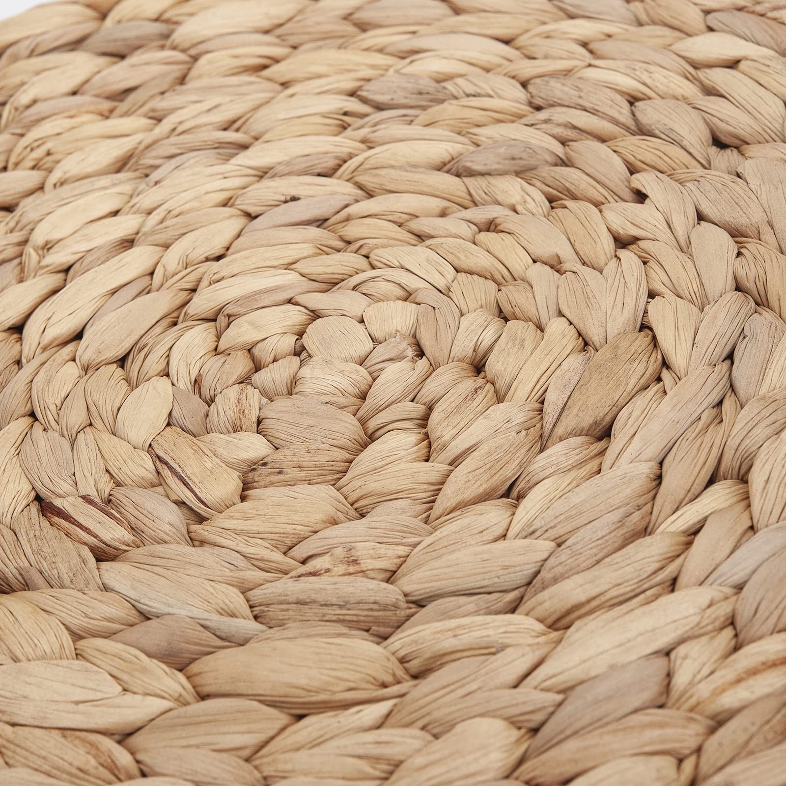 6 Pack 13.8" Woven Placemats, Natural Hand-Woven Water Hyacinth Placemats, Ro...