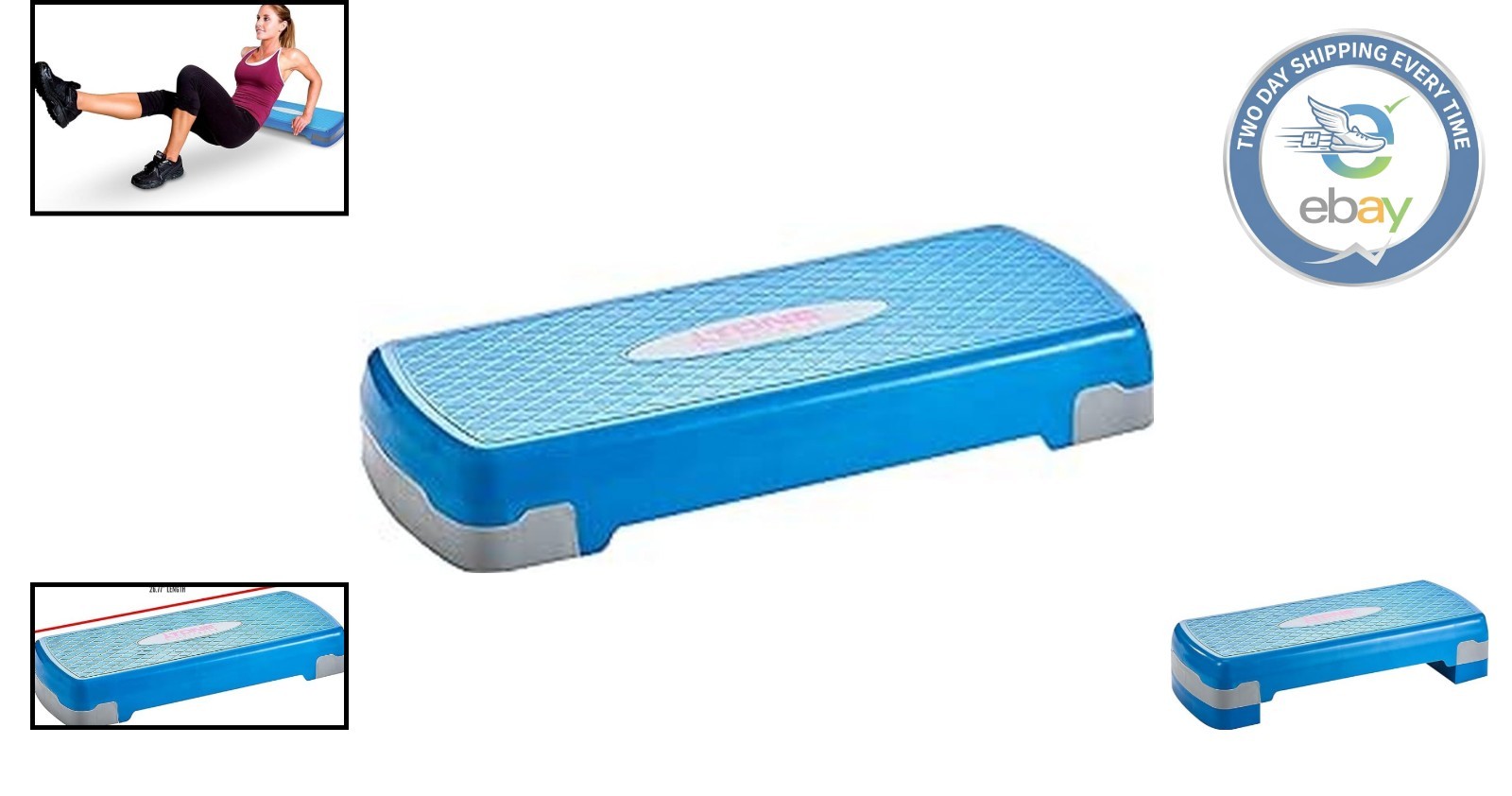 Compact Adjustable Aerobic Step Platform for Effective Cardio Workouts - Blue