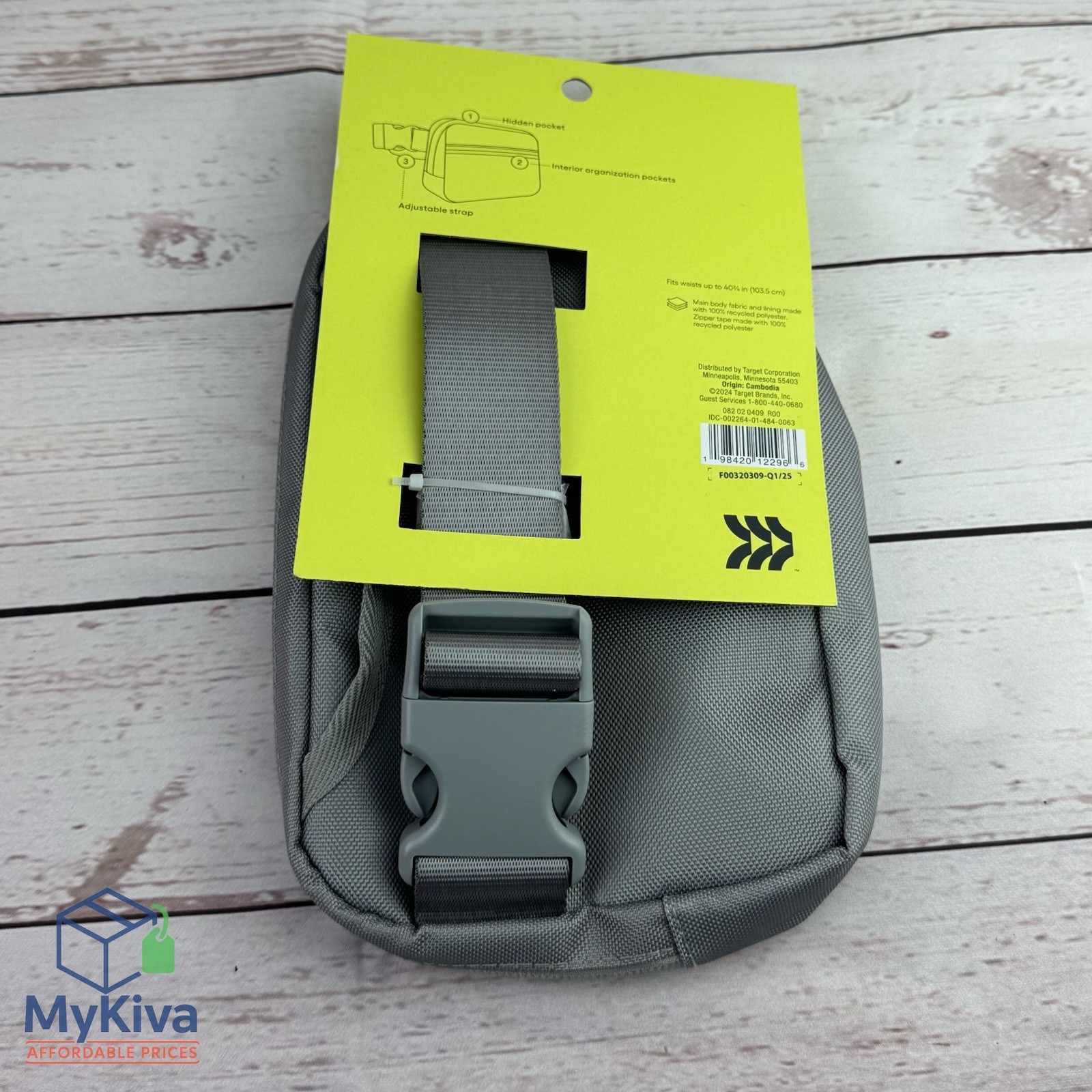 Belt Fanny Pack All In Motion Gray Adjustable Strap Recycled Polyester