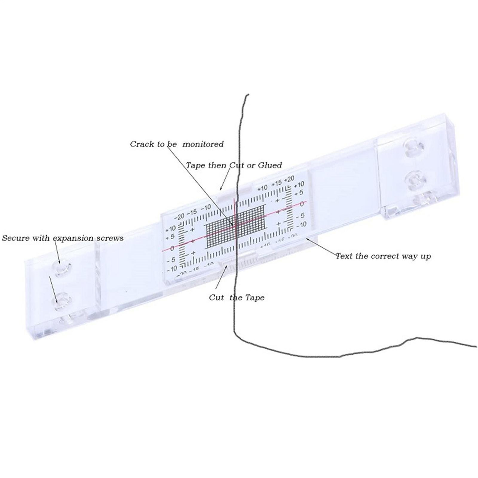 Crack Monitor Precise Read Measurement Grid Concrete Crack Monitoring Record