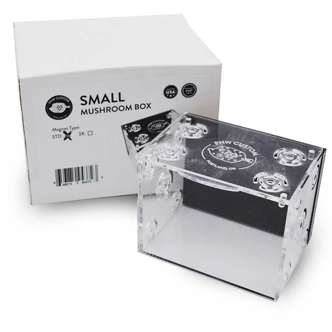 Shroom Box - 1/2" Glass Small Mushroom/Coral Box (4" x 3" x 2.5") - PNW Custom
