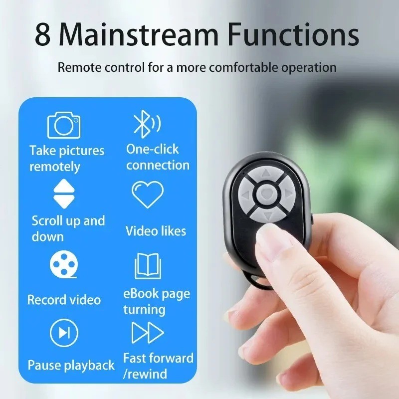 Bluetooth Remote Shutter Camera Controller for iPhone Android Selfie