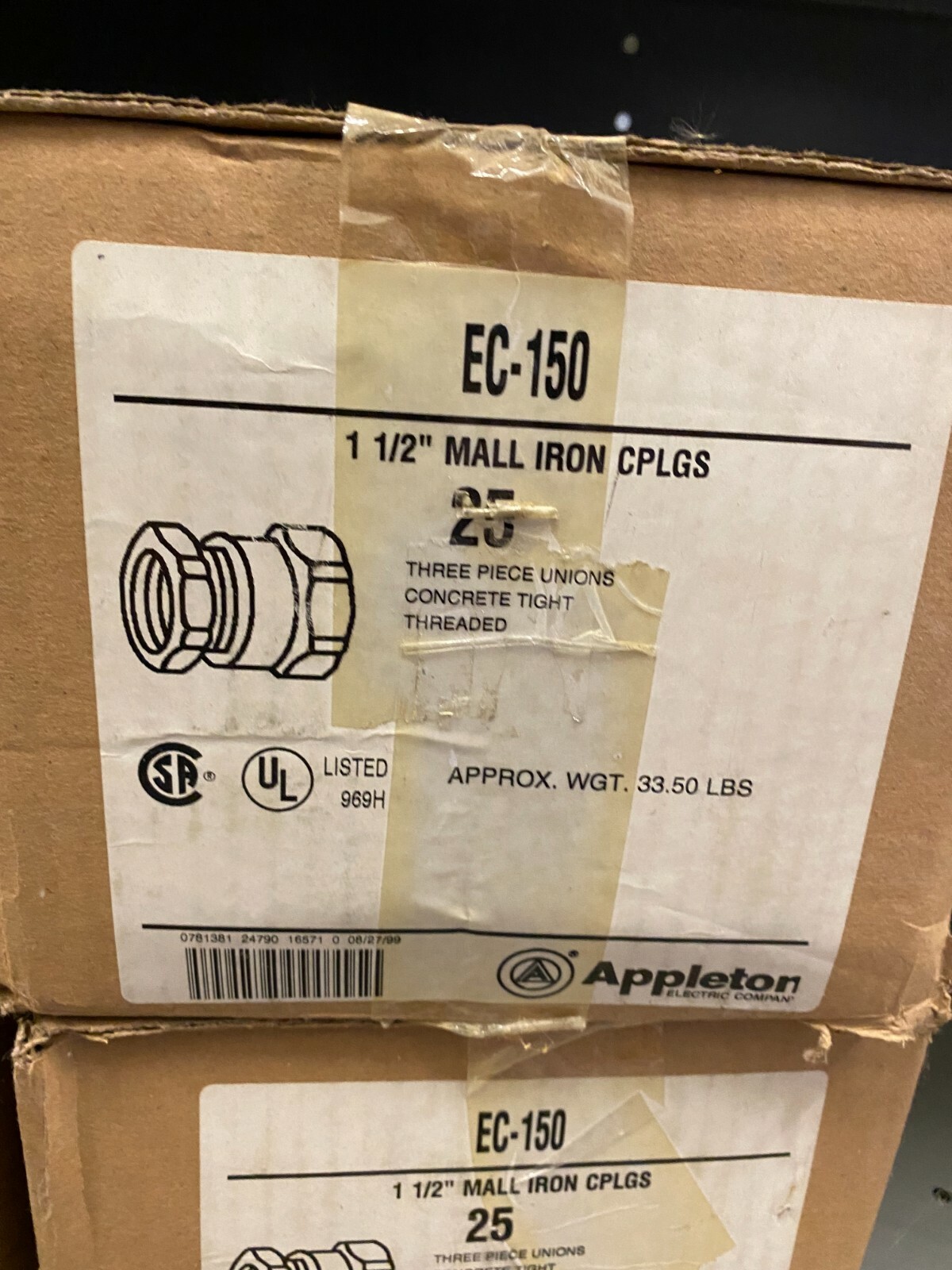 Appleton 3 Piece Coupling EC-150 5/lot