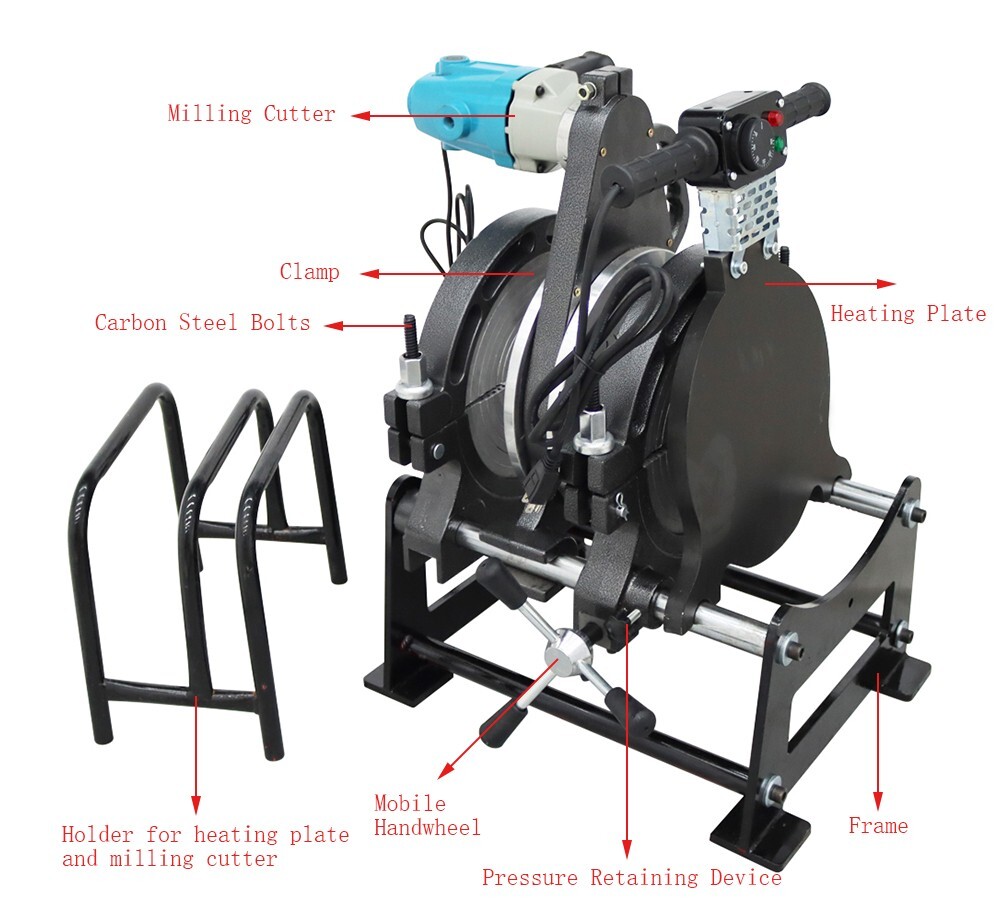 Electric Pipe Fusion Welder 2 Clamps Suit 3.6" -9.8" PE PB Pipe Melt connection