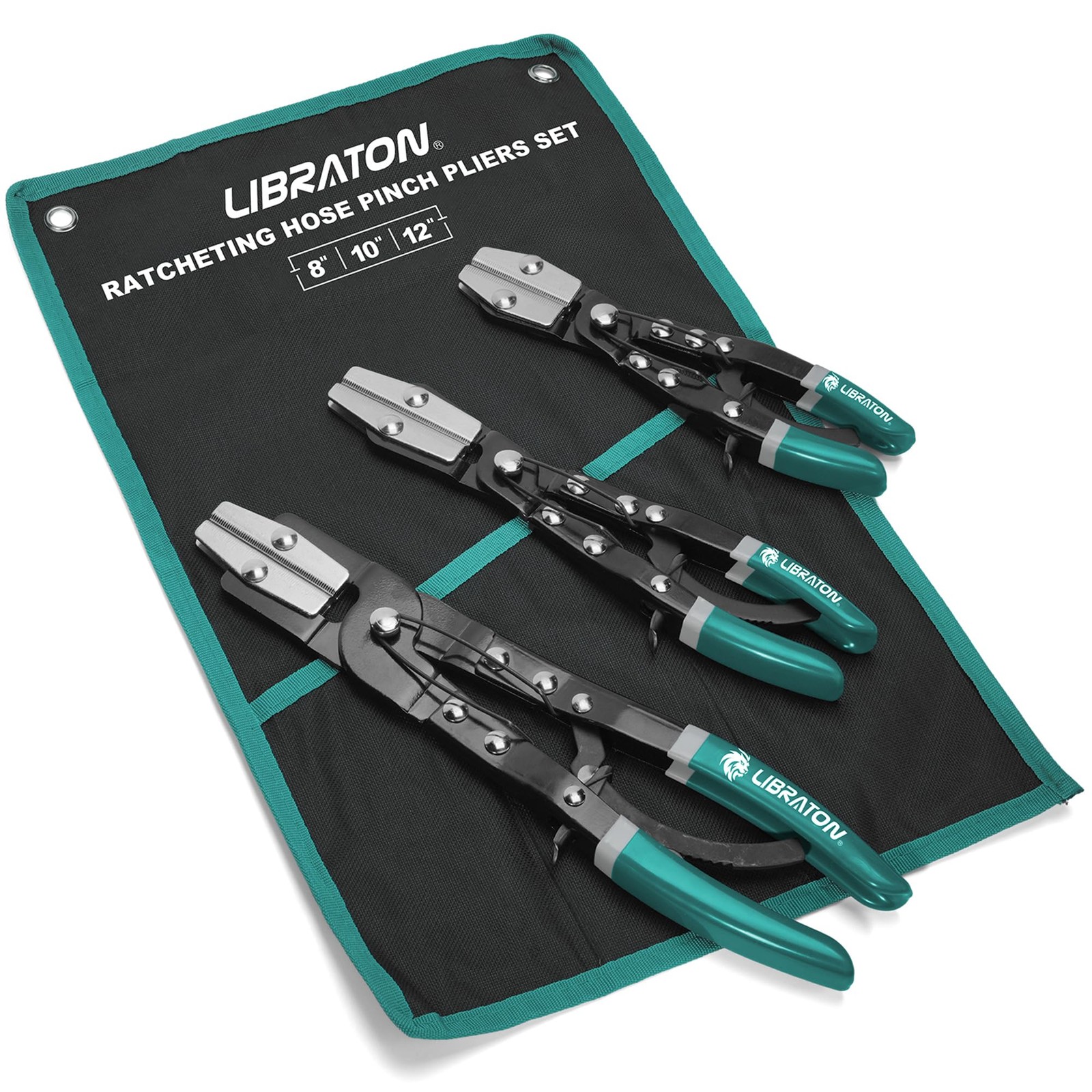 LIBRATON Hose Clamp Pliers, 3PCS Ratchet Hose Pliers, Hose Pinch Pliers Autom...