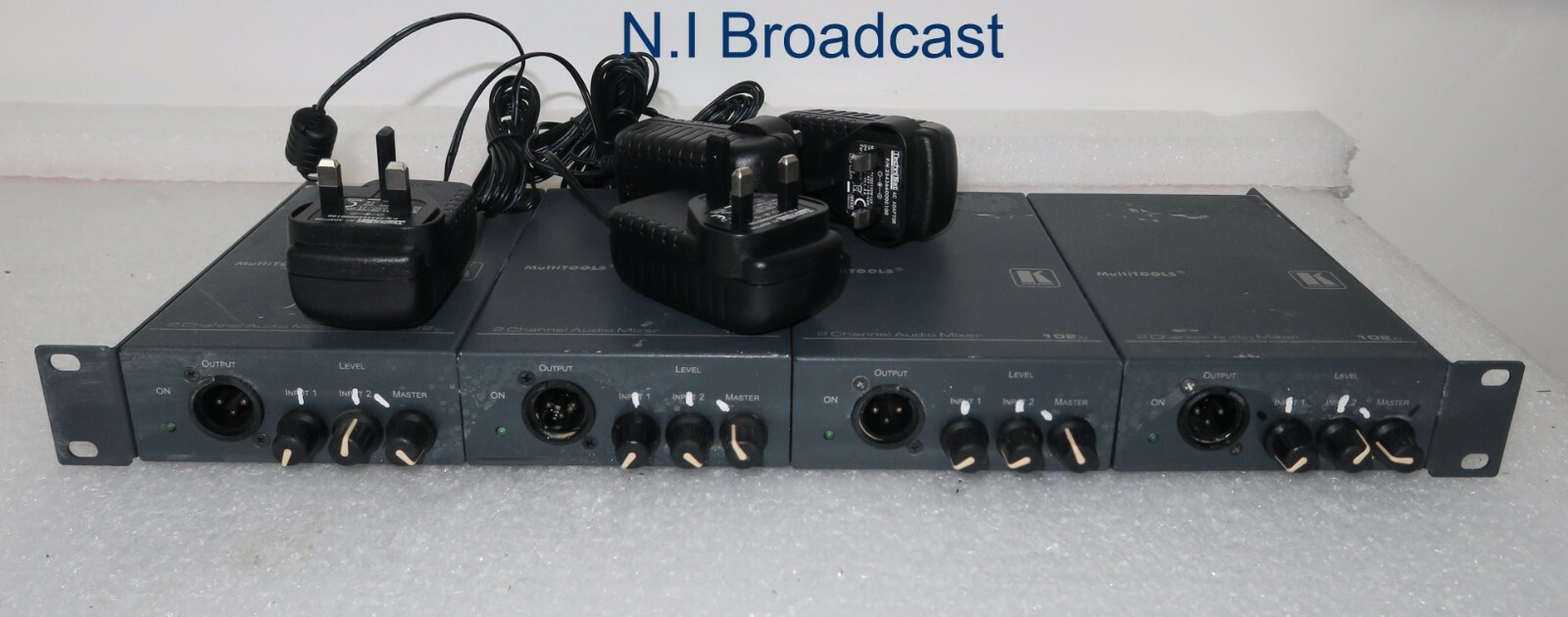 4x kramer 102xl 2 channel audio mixers with phantom power (ref 2)