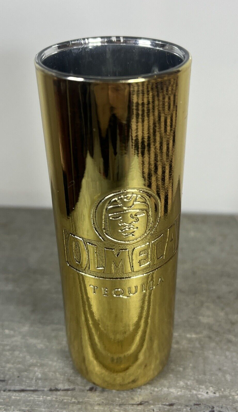 Olmeca Tequila Gold Shot Glass Vintage Collectable