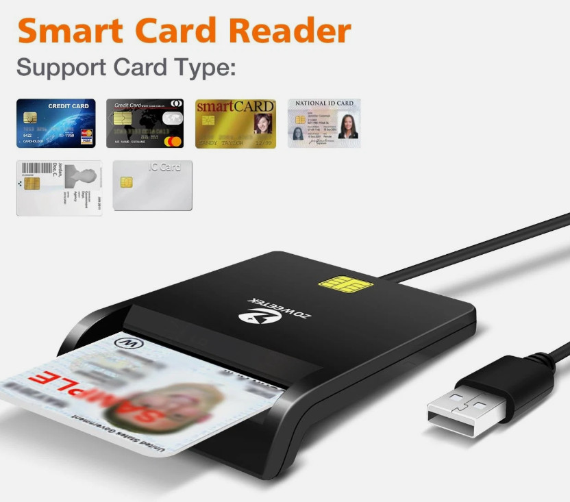 ZOWEETEK CAC Card Reader Military, Smart Card Reader DOD Military, USB