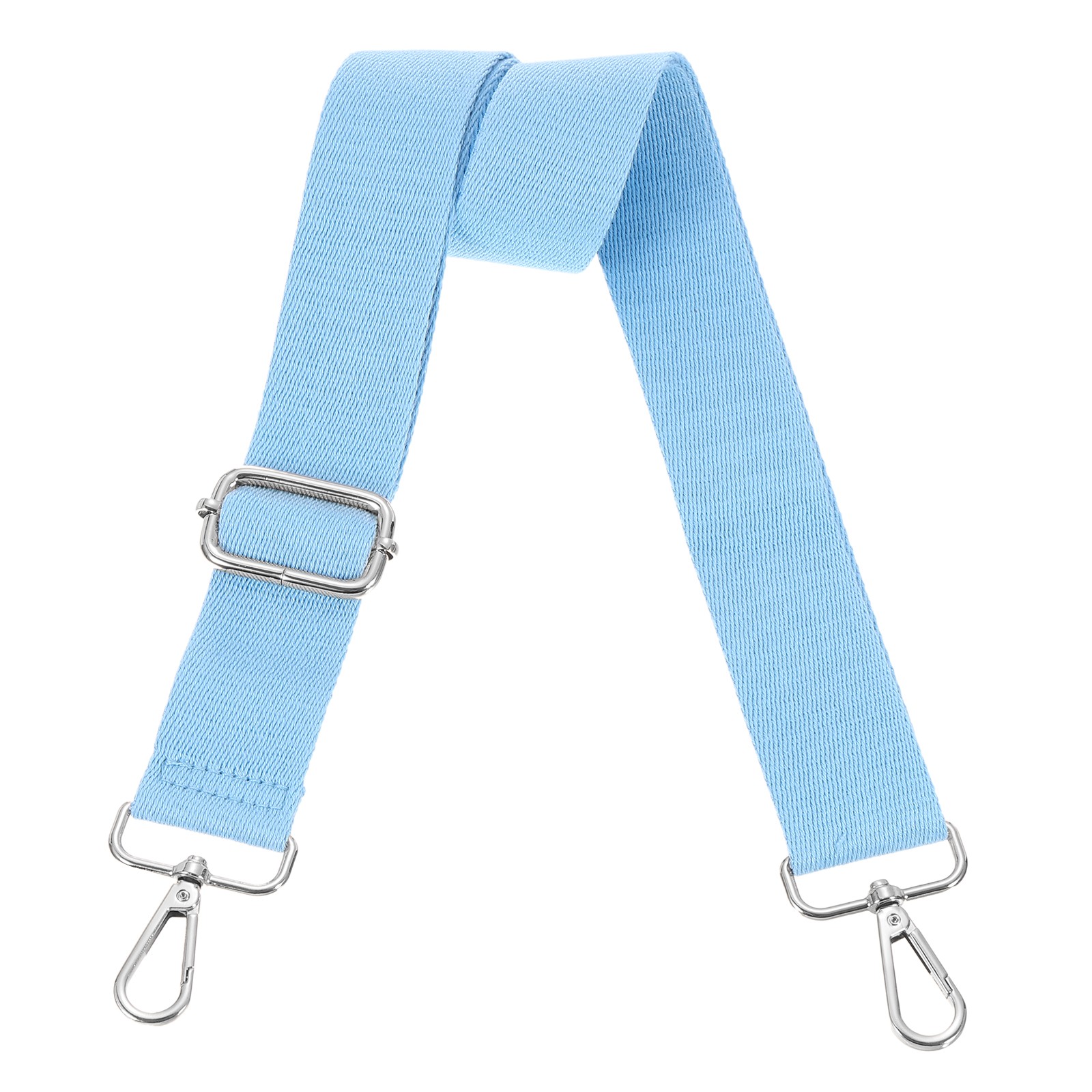 3.8cm Wide Shoulder Strap, Sky Blue, Silver Pull Core Buckle