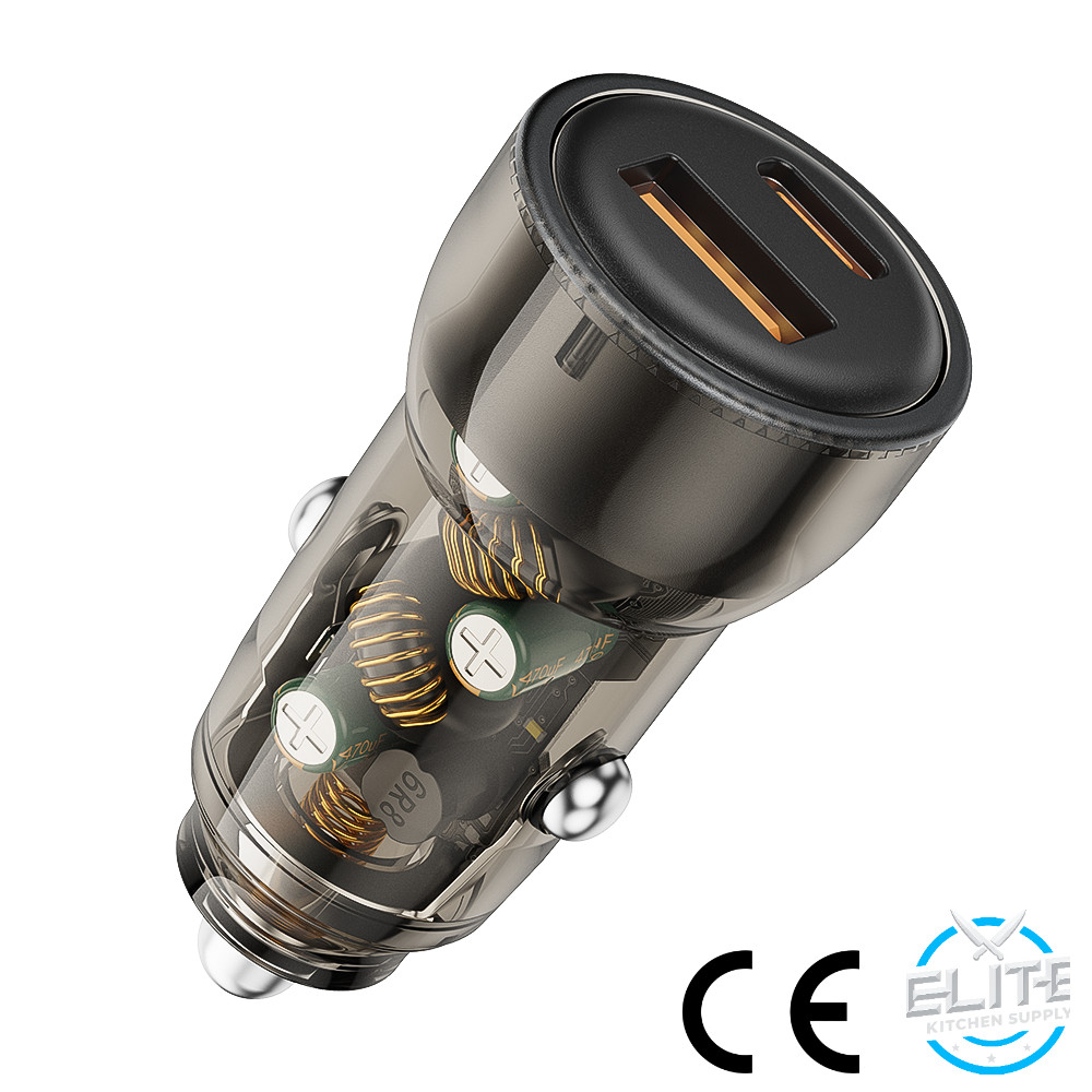 60W 2 Port USB C Car Charger Adapter For iPhone Samsung Android Cell Phone QC PD