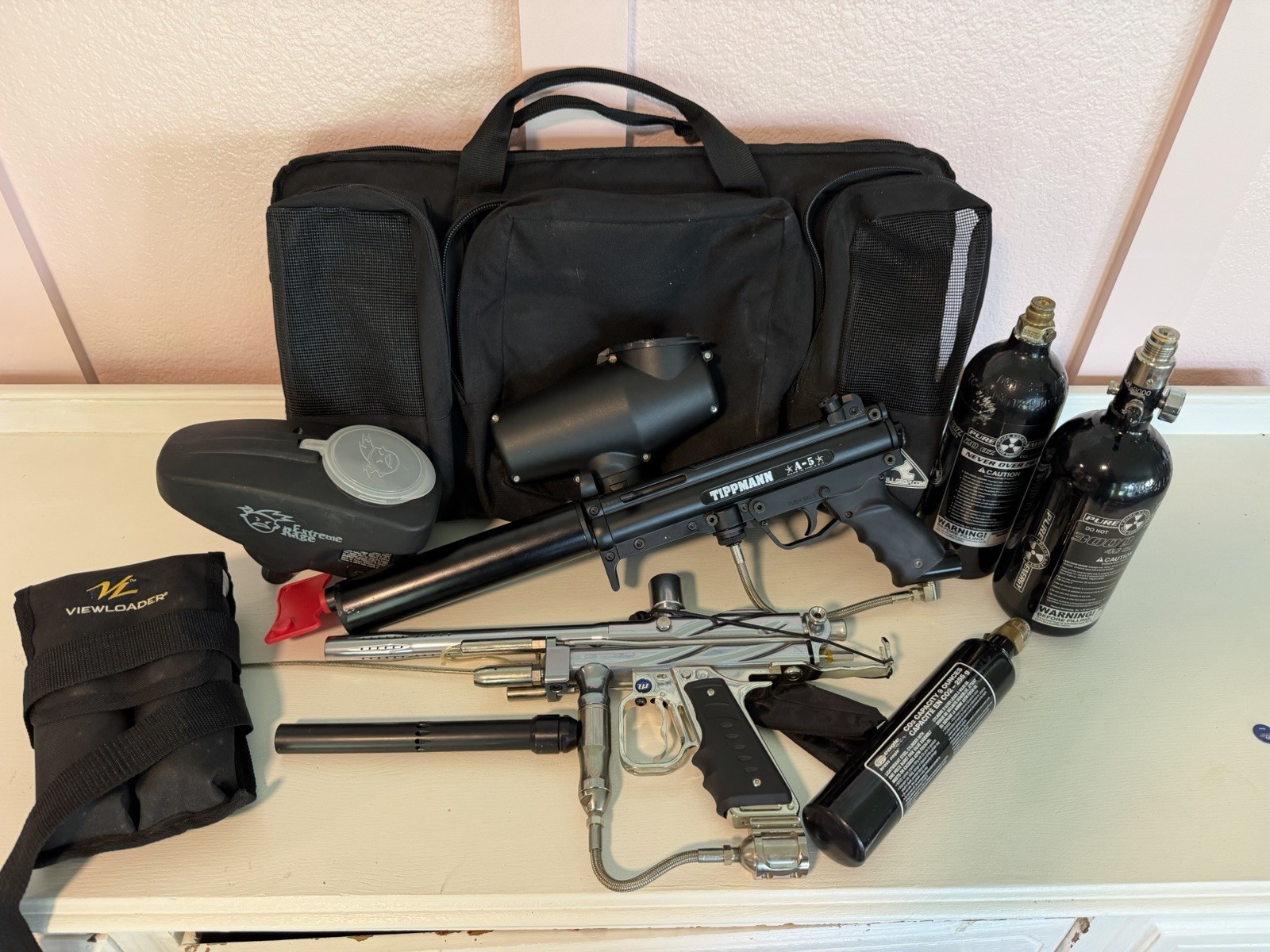 2 Paintball Marker Lot WGP Prostock  And Accessories