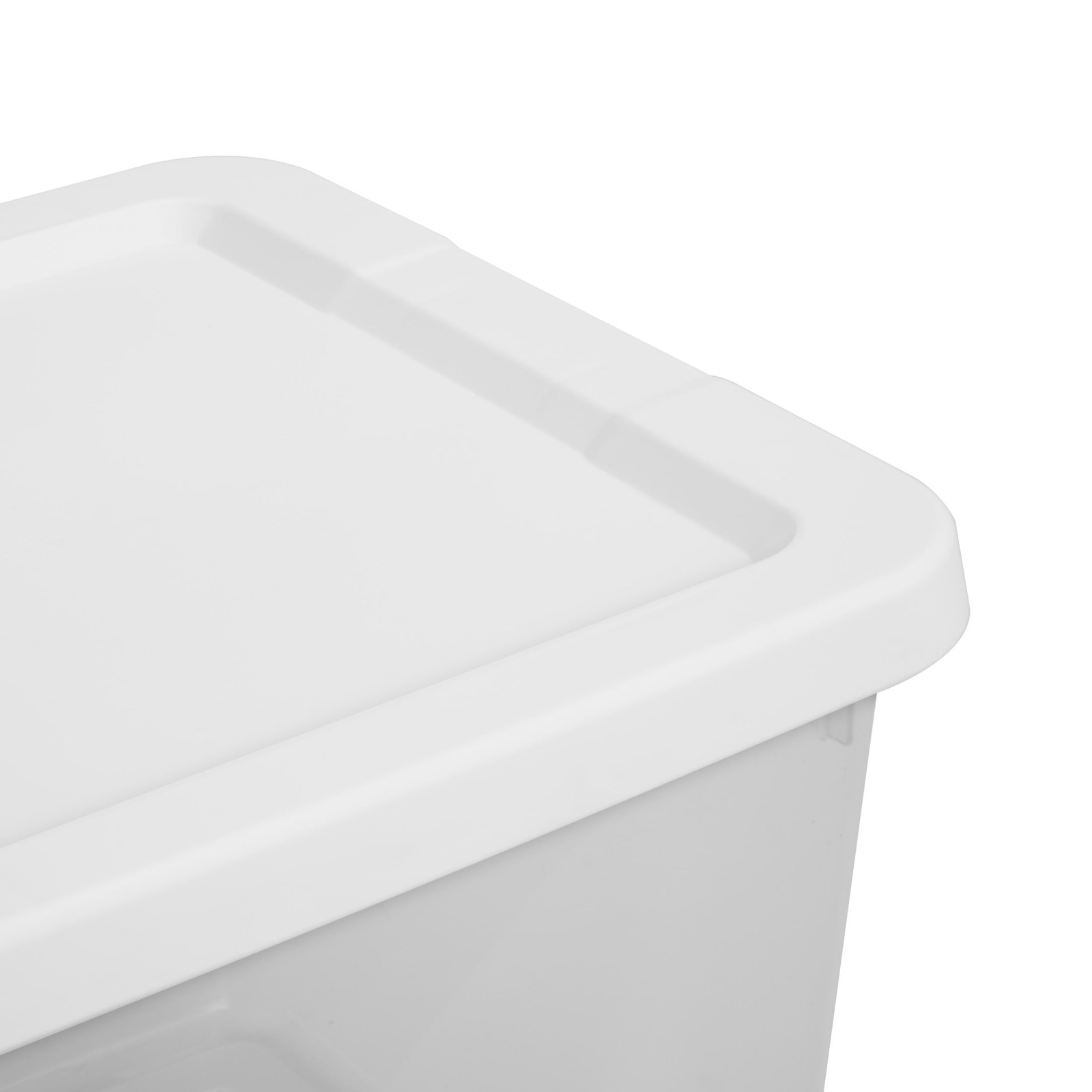 3-Pack 12 Quart Clear Storage Bins, Snap-On Lid, White