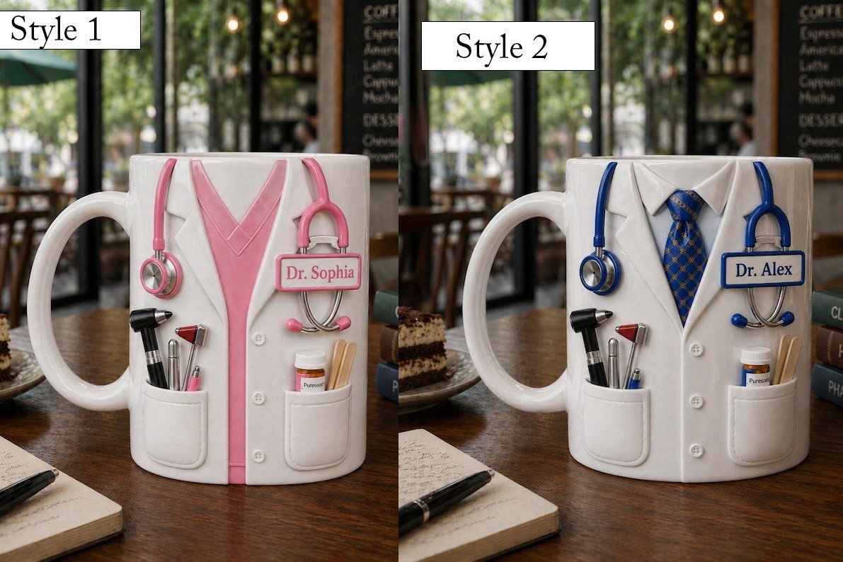 Personalized Doctor Mug, Custom Name Dr Coffee Cup, Gift for Doctor