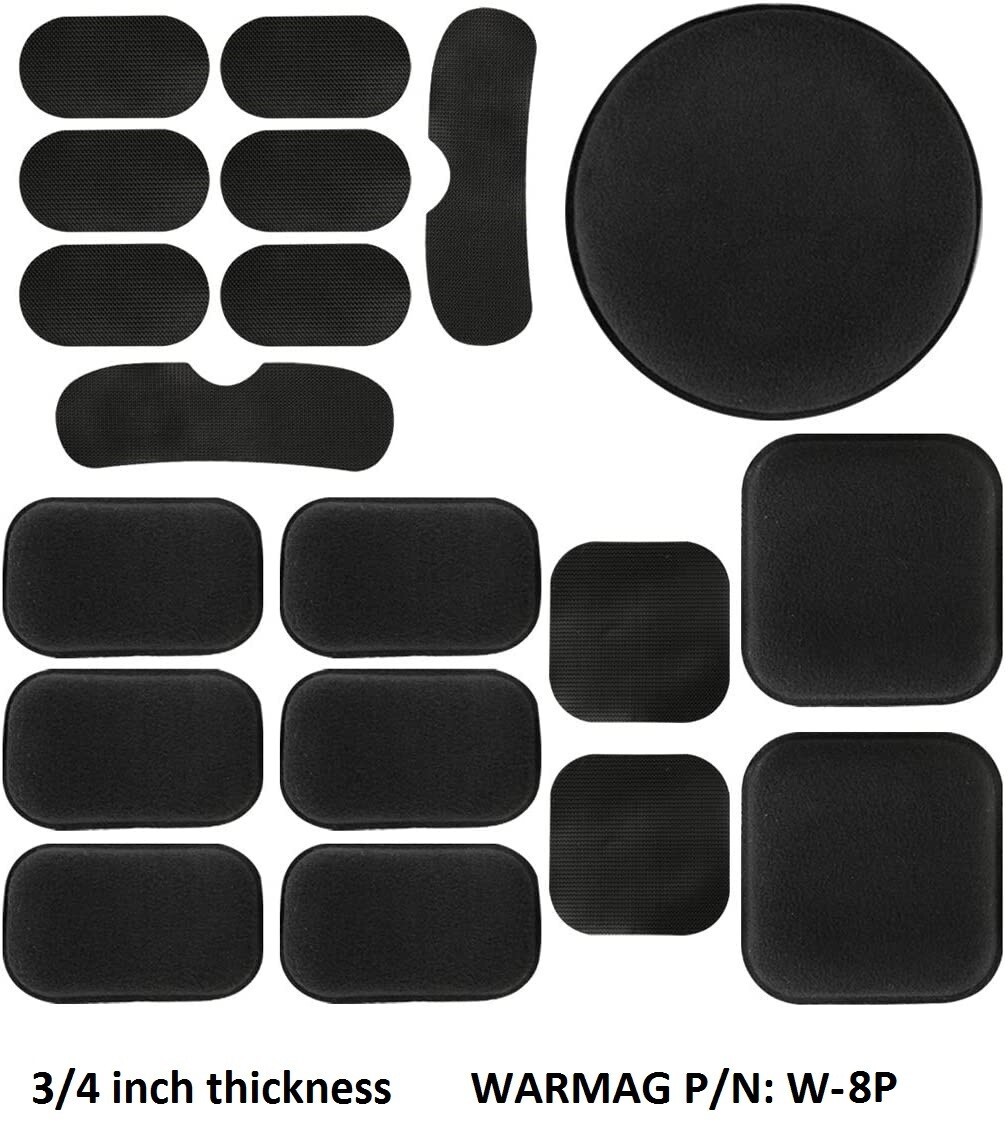 Ballistic 3/4 0.75 in. thick  Milspec Equivalent  Helmet Replacement Pad Set